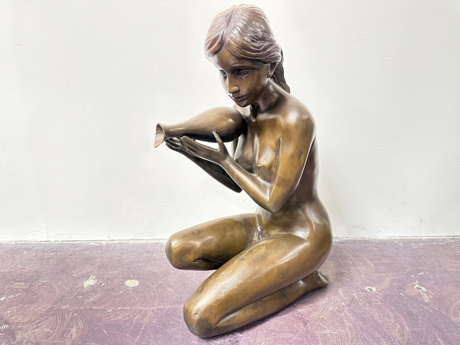 Metal Garden Fountain Sculpture 10W X 17D X 29H (No Pump) [Photo 3]