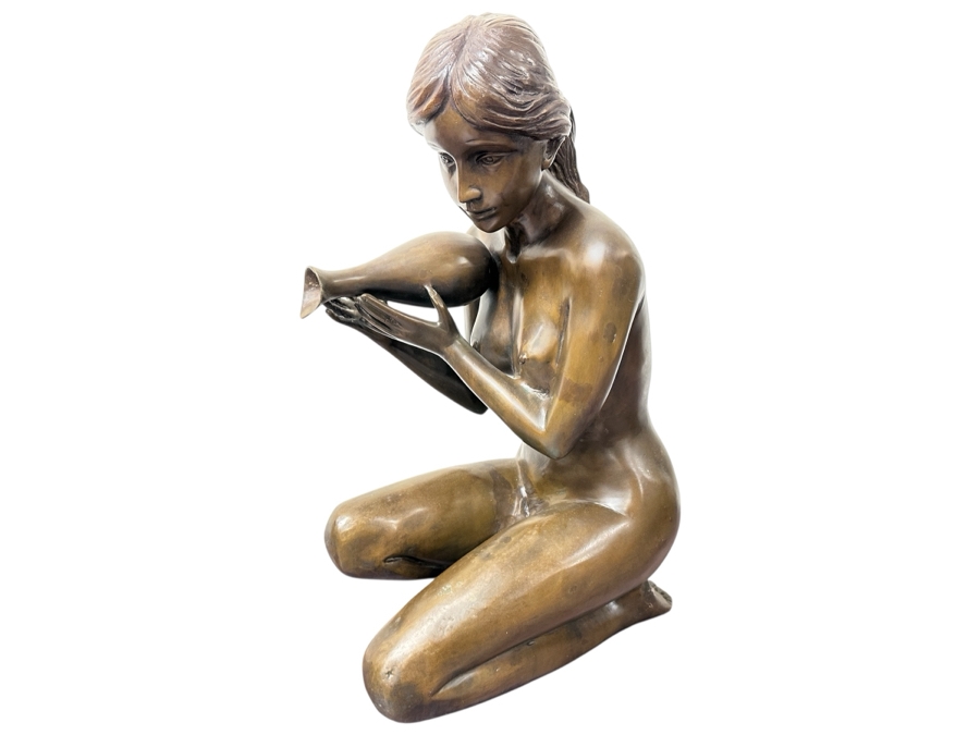Metal Garden Fountain Sculpture 10W X 17D X 29H (No Pump)