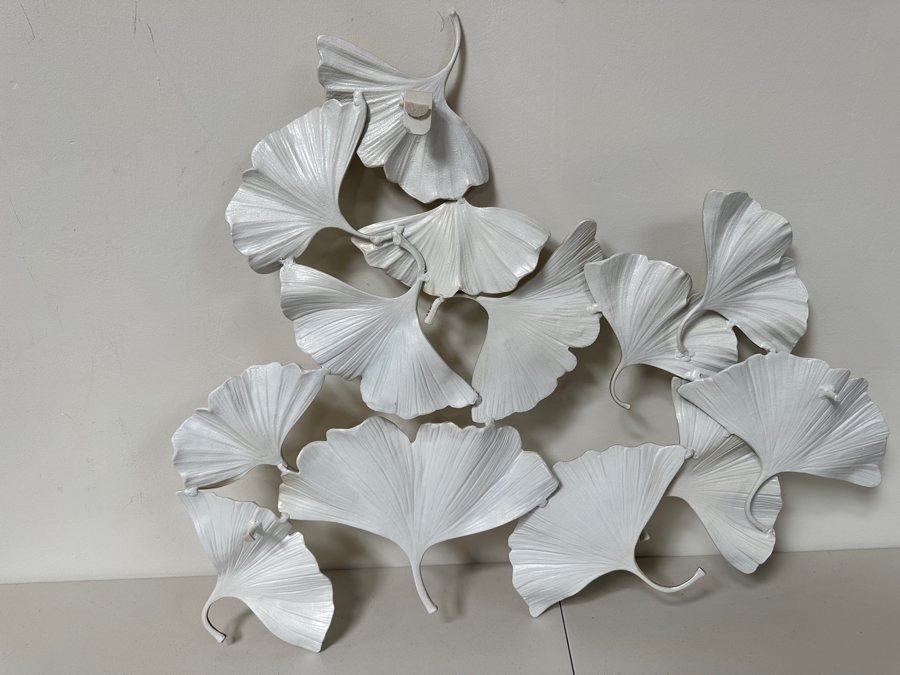Painted Metal Floating Ginkgo Wall Art Sculpture 36 X 30 [Photo 4]