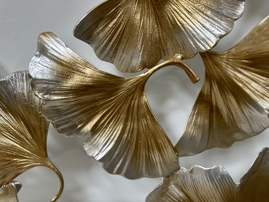 Painted Metal Floating Ginkgo Wall Art Sculpture 36 X 30 [Photo 3]