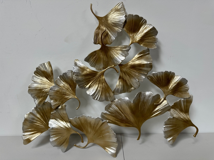 Painted Metal Floating Ginkgo Wall Art Sculpture 36 X 30 [Photo 2]
