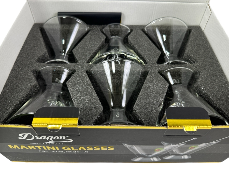 New Dragon Glassware Martini Glasses 7oz Set Of Six [Photo 1]