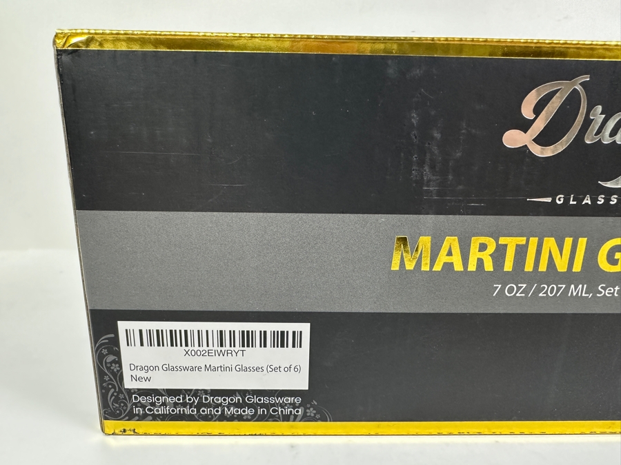 New Dragon Glassware Martini Glasses 7oz Set Of Six [Photo 4]