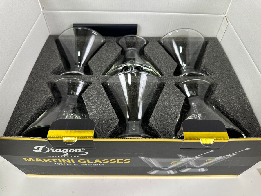 New Dragon Glassware Martini Glasses 7oz Set Of Six [Photo 3]