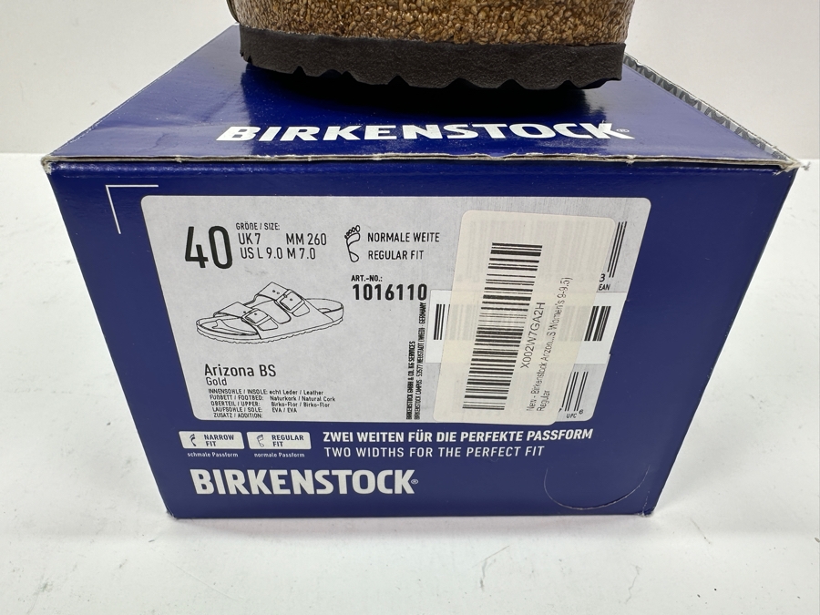 New Pair Of Birkenstock Sandals Arizona BS Gold Women's Size 9 [Photo 6]