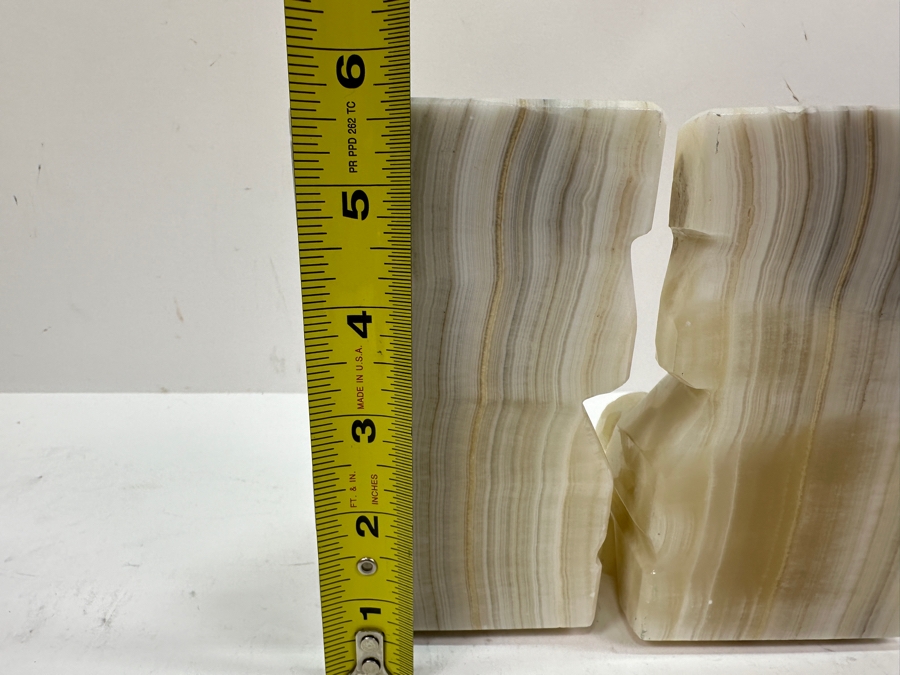 Pair Of Vintage Hand Carved Onyx Bookends 5.5H [Photo 7]