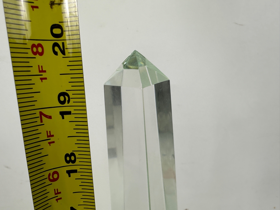 Pair Of Glass Obelisk Sculptures 20H [Photo 3]