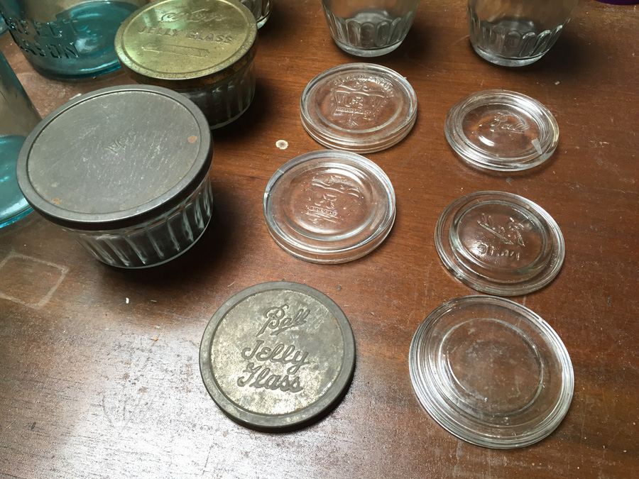 Large Collection of Aqua Blue Ball Perfect Mason Jars, Atlas Mason Jar, Ball Jelly Glass Jars [Photo 6]