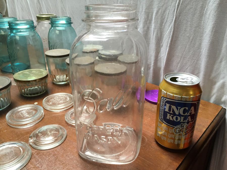 Large Collection of Aqua Blue Ball Perfect Mason Jars, Atlas Mason Jar, Ball Jelly Glass Jars [Photo 13]