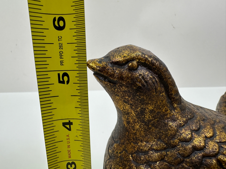 Pair Of Frontgate Gilded Bird Sculptures 5.5H [Photo 5]