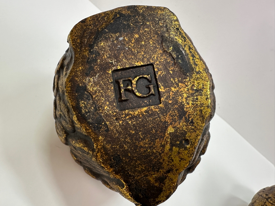 Pair Of Frontgate Gilded Bird Sculptures 5.5H [Photo 4]