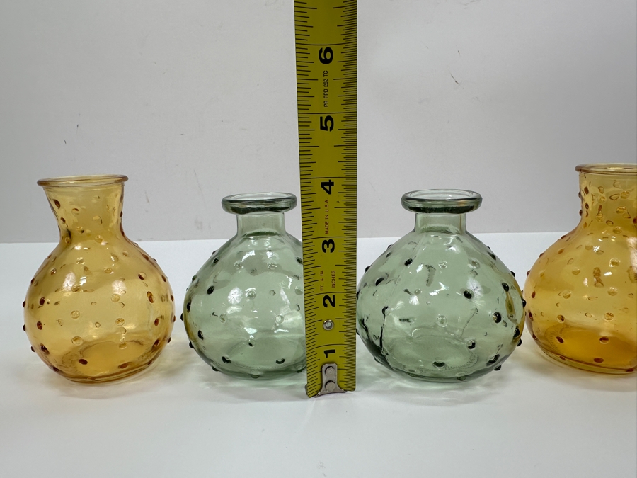 (4) Dimple Glass Vases 4H [Photo 5]