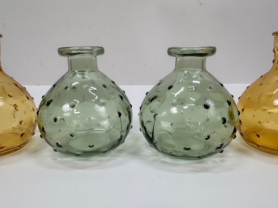 (4) Dimple Glass Vases 4H [Photo 3]