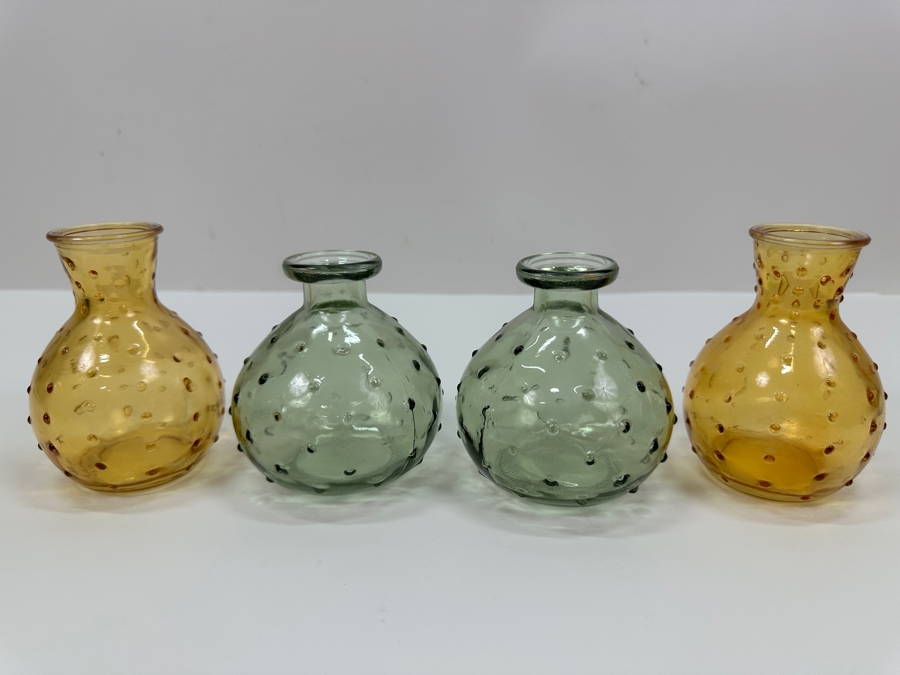 (4) Dimple Glass Vases 4H [Photo 2]