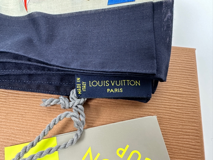 New Louis Vuitton Cup Nautical Flag Navy Blue Scarf With Original Box [Photo 8]