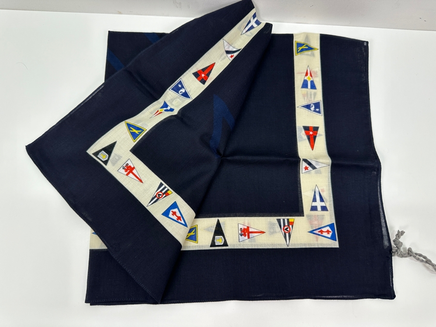 New Louis Vuitton Cup Nautical Flag Navy Blue Scarf With Original Box [Photo 3]