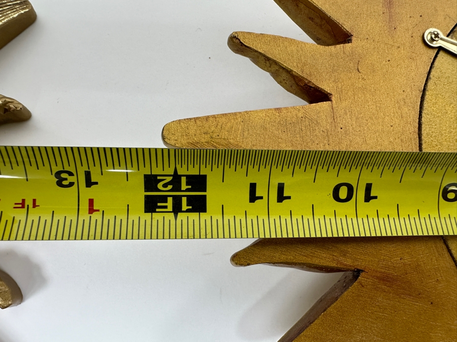 Pair Mid-Century Modern Style Sunburst Gold Convex Mirror 12W [Photo 5]