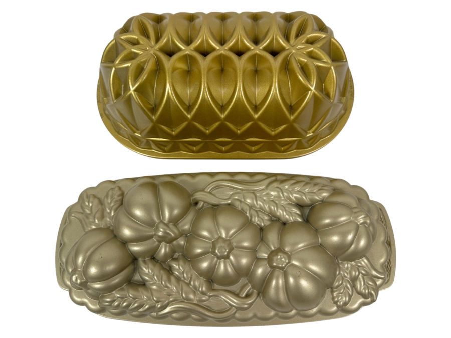 New Nordic Ware Pumpkin Wheat Loaf Pan 12' & Jubilee Loaf Pan 10'