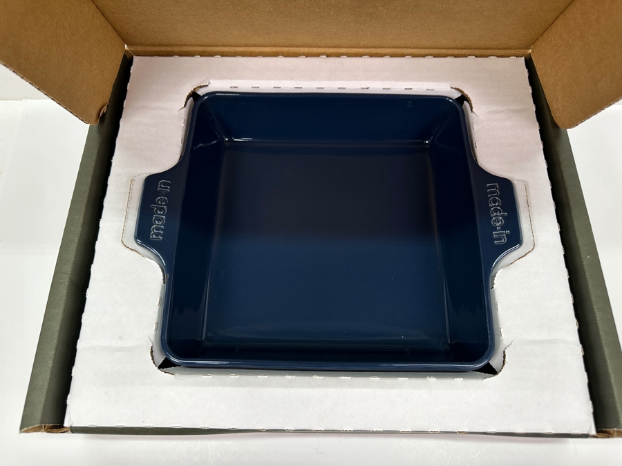 New Square Ceramic Slate Blue Baking Dish By Made In Cookware 12W [Photo 2]