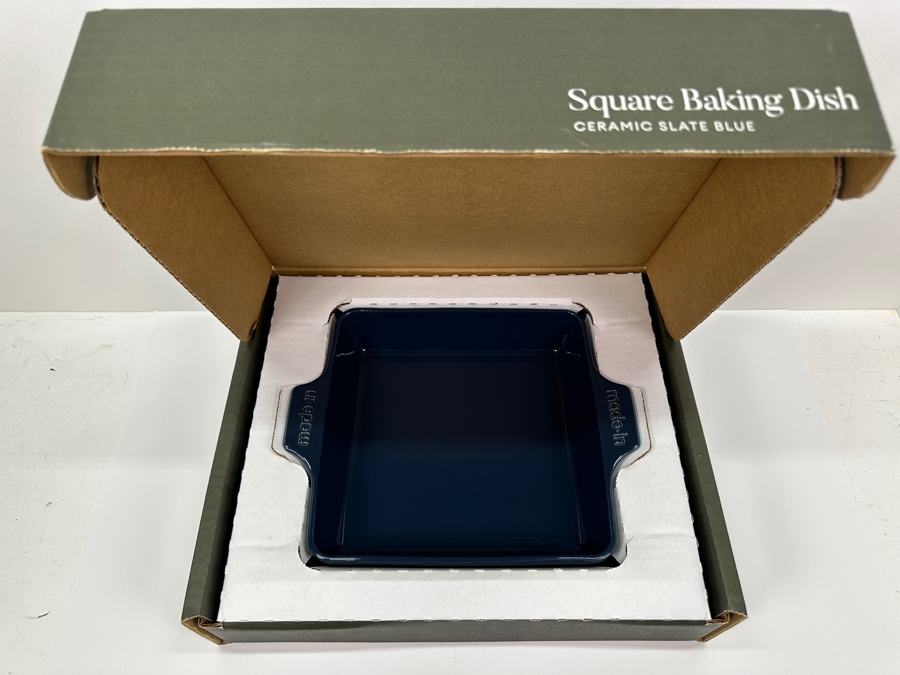 New Square Ceramic Slate Blue Baking Dish By Made In Cookware 12W [Photo 3]
