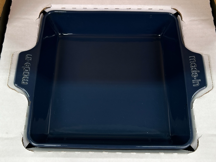 New Square Ceramic Slate Blue Baking Dish By Made In Cookware 12W