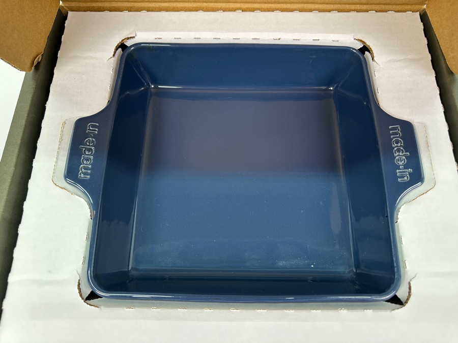 New Square Ceramic Slate Blue Baking Dish By Made In Cookware 12W [Photo 4]