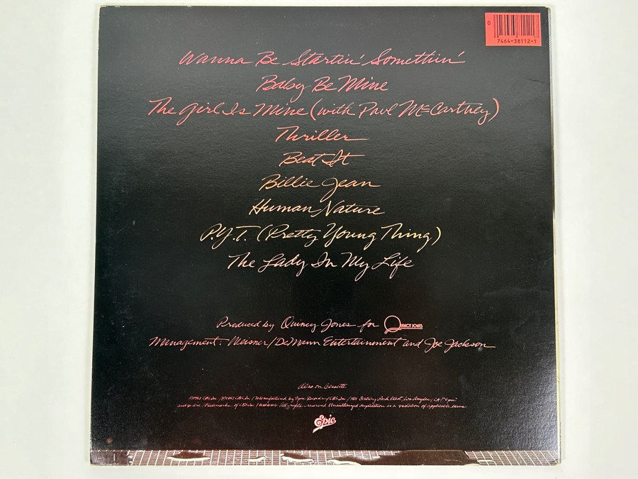 Vintage Michael Jackson Thriller Vinyl Record [Photo 2]