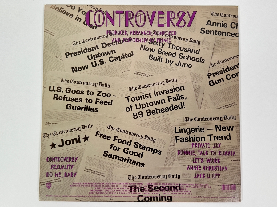 Vintage Prince Controversy Vinyl Record [Photo 2]