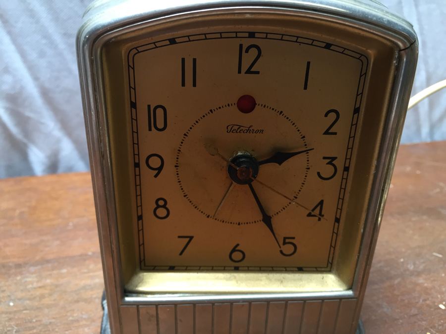 Streamline Art Deco Electric Desk Clock By Telechron Working [Photo 2]