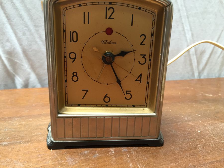 Streamline Art Deco Electric Desk Clock By Telechron Working [Photo 3]