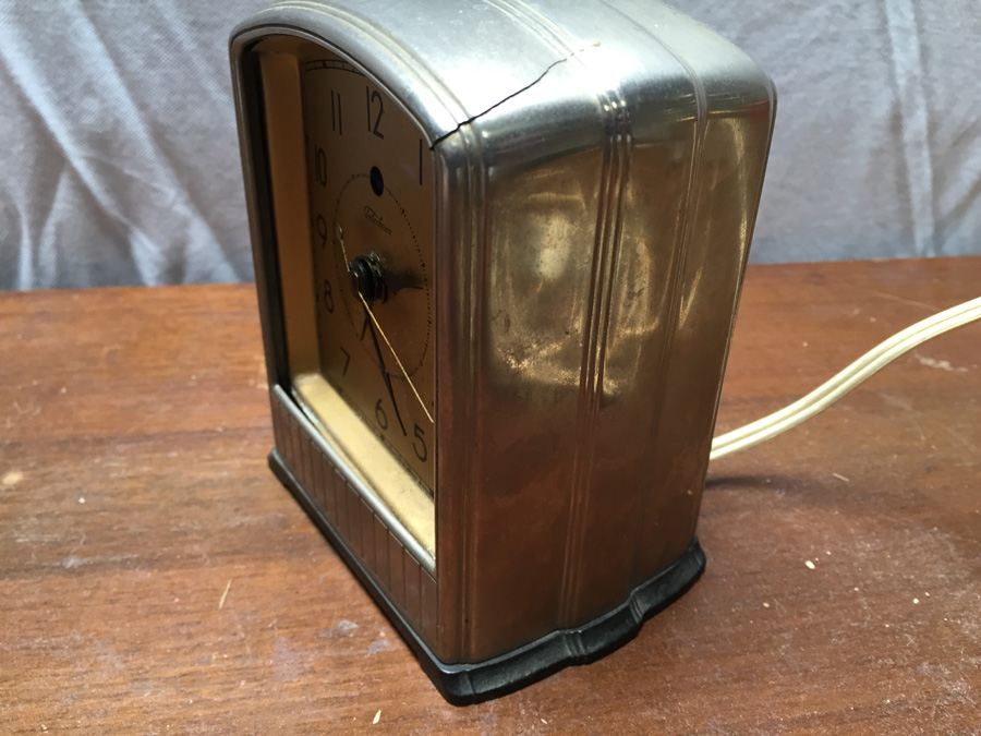 Streamline Art Deco Electric Desk Clock By Telechron Working [Photo 4]