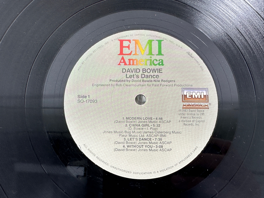 Vintage David Bowie Let's Dance Vinyl Record [Photo 5]