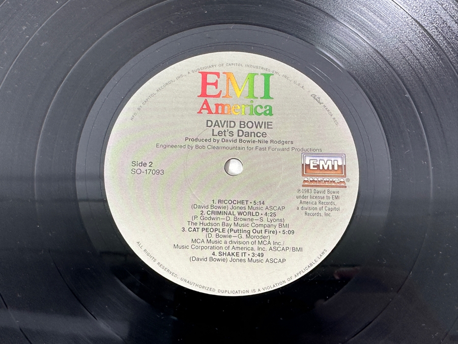 Vintage David Bowie Let's Dance Vinyl Record [Photo 7]