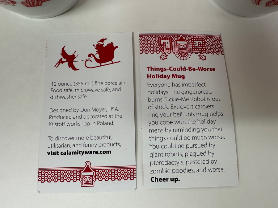 (4) New Calamityware Coffee Cups Designed By Don Moyer Made In Poland 2020 4H [Photo 7]