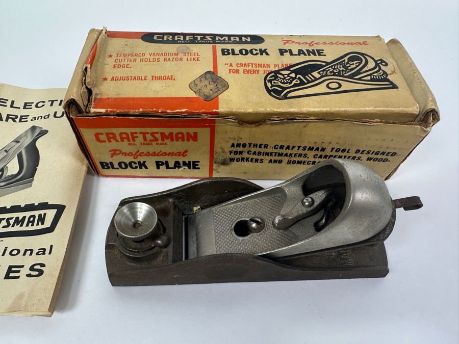 Vintage Craftsman Block Plane With Original Box & Instructions [Photo 2]