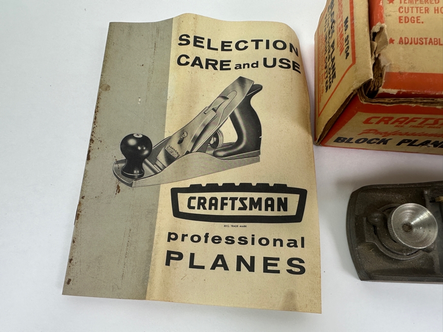 Vintage Craftsman Block Plane With Original Box & Instructions [Photo 5]