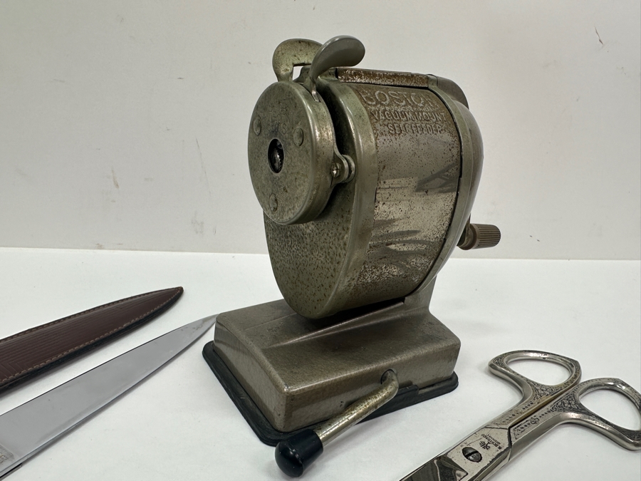 Vintage BOSTON Mechanical Pencil Sharpener, H. Boker & Co. German Scissor / Letter Opener Set, Letter Opener & The Executive Desk Chum [Photo 3]