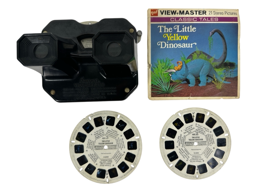 Vintage Sawyer's View-Master With The Little Yellow Dinosaur 21 Stereo Pictures [Photo 1]