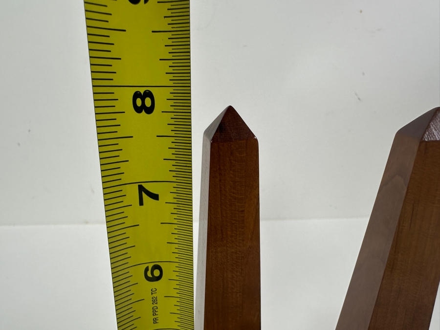 Pair Of Small 8' Wooden Obelisks Sculptures [Photo 4]