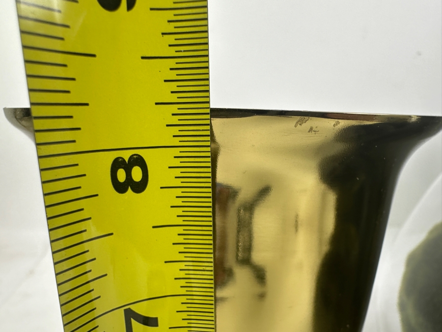 Pair Of Large Frontgate Gold Rim Glass Bowls 10'H And Pair Of Gold Tone Metal 8' Vases [Photo 8]