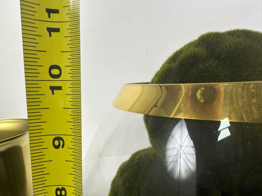 Pair Of Large Frontgate Gold Rim Glass Bowls 10'H And Pair Of Gold Tone Metal 8' Vases [Photo 7]