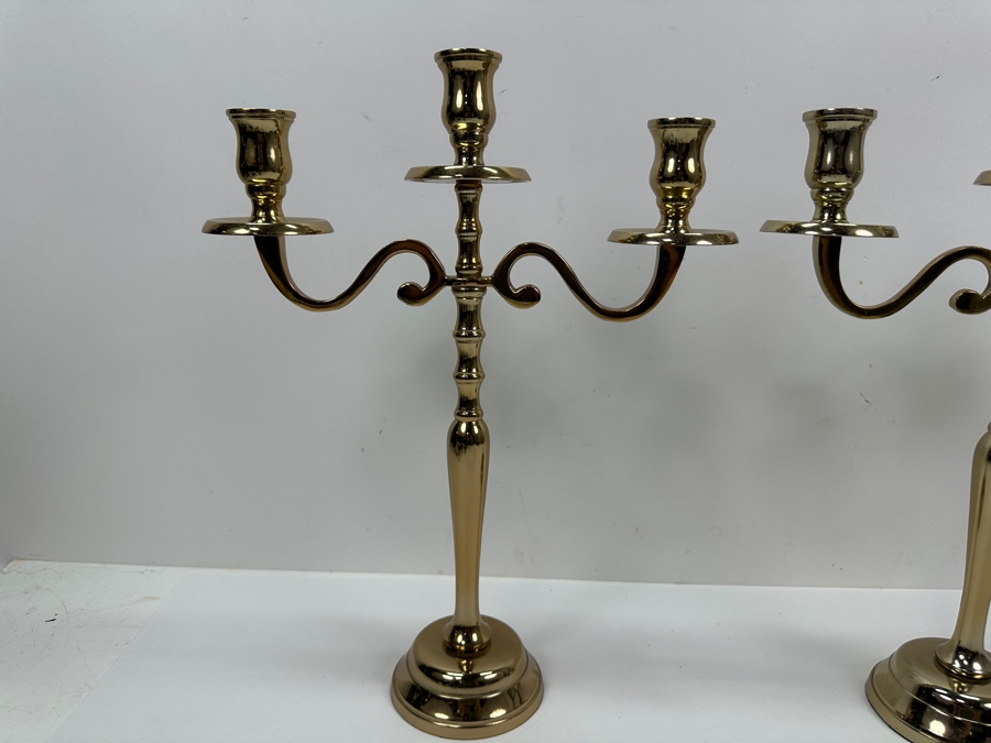 Pair Of Gold Tone Godinger 15' Candelabras [Photo 3]