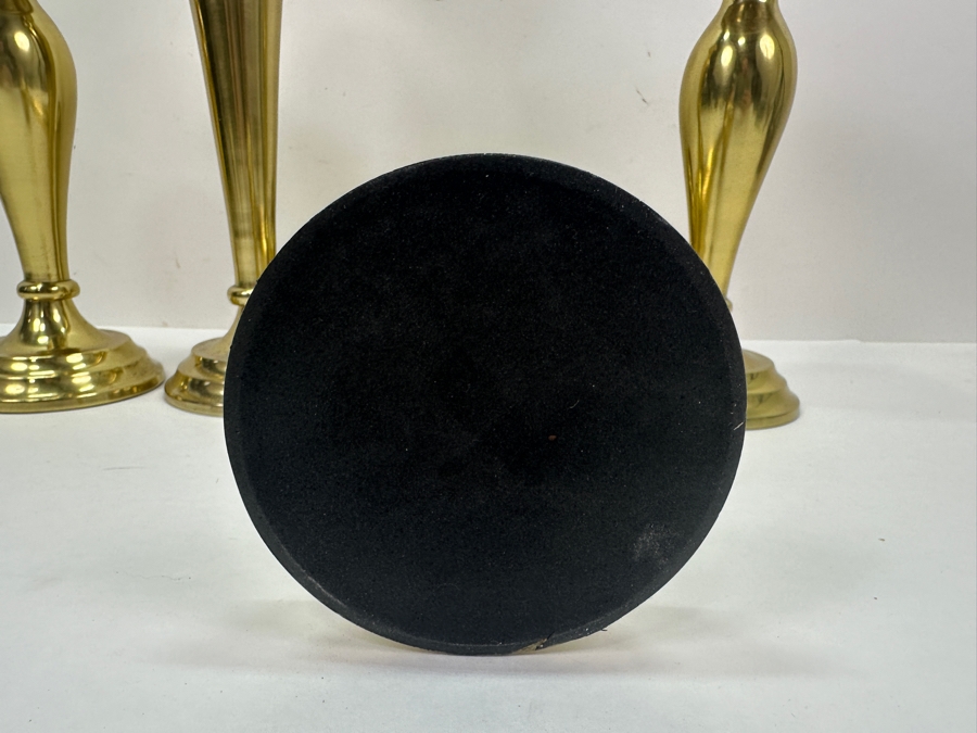 Pair Of Four Gold Tone Candle Holders 10'H & 13'H [Photo 5]