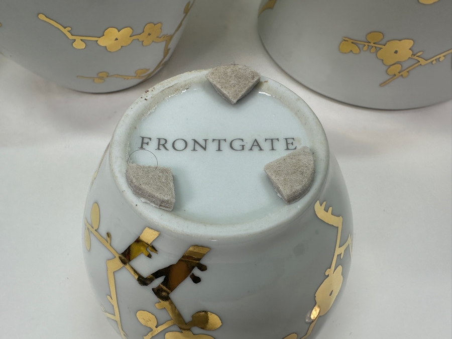 (4) Frontgate Jars With Gilded Blossoms 5.5'H To 16'H [Photo 6]