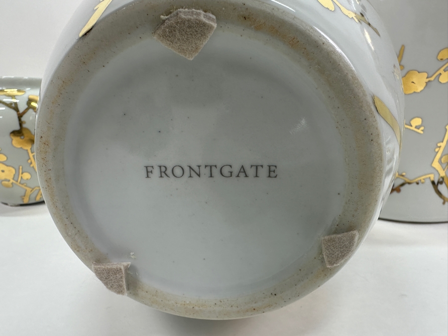 (4) Frontgate Jars With Gilded Blossoms 5.5'H To 16'H [Photo 7]