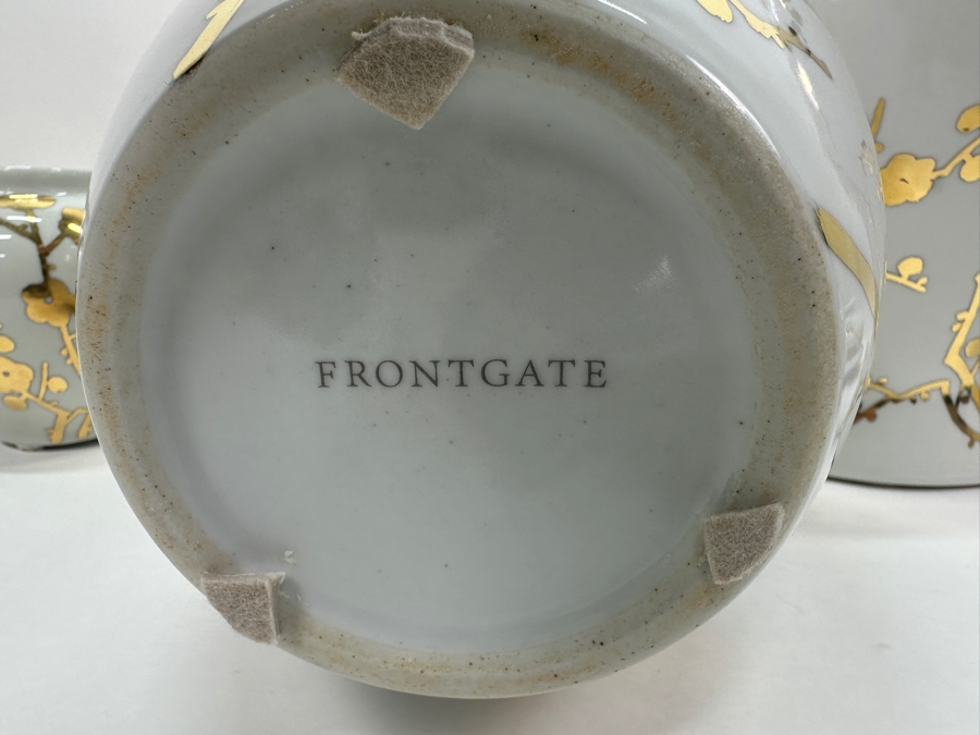 (4) Frontgate Jars With Gilded Blossoms 5.5'H To 16'H [Photo 8]