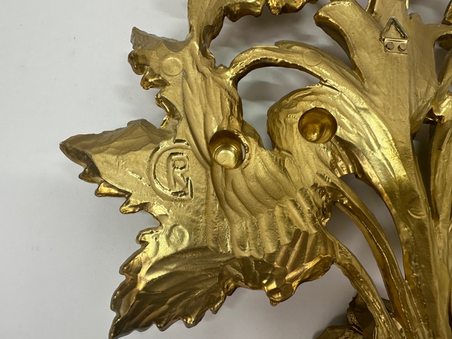 Pair Of Italian Gilt Floral Wall Decor [Photo 6]