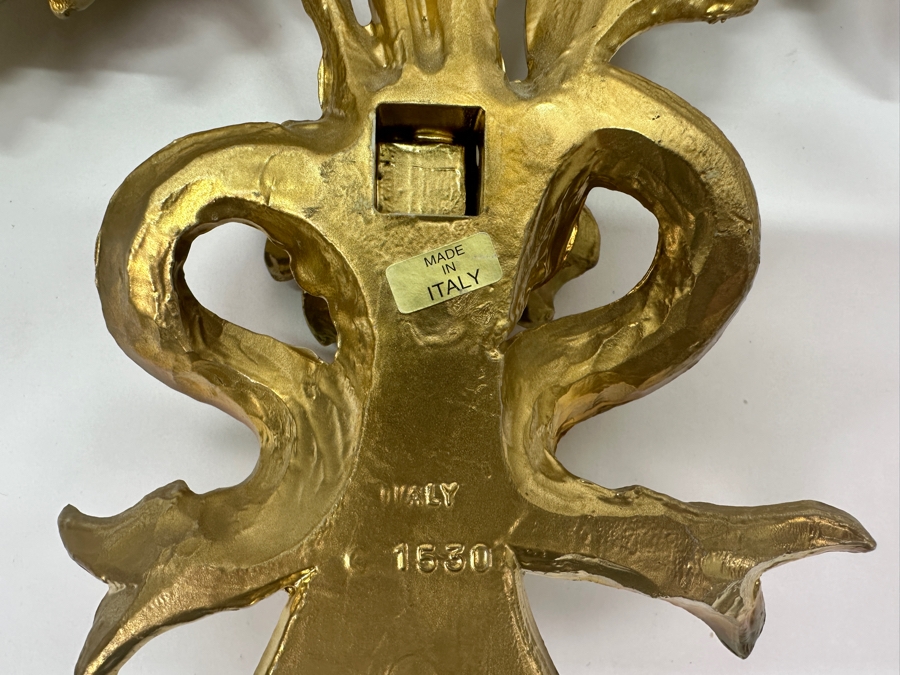 Pair Of Italian Gilt Floral Wall Decor [Photo 5]
