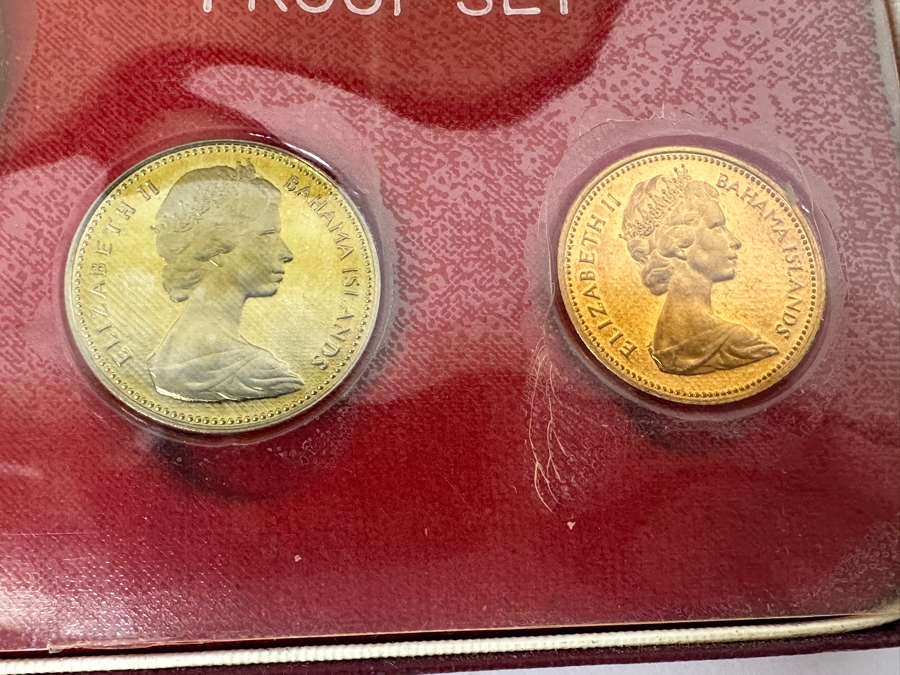 Vintage 1970 Bahamas 9-Coin Proof Set Struck By The Franklin Mint Featuring Four Silver Coins Weighing 2.873 Troy Ounces [Photo 7]