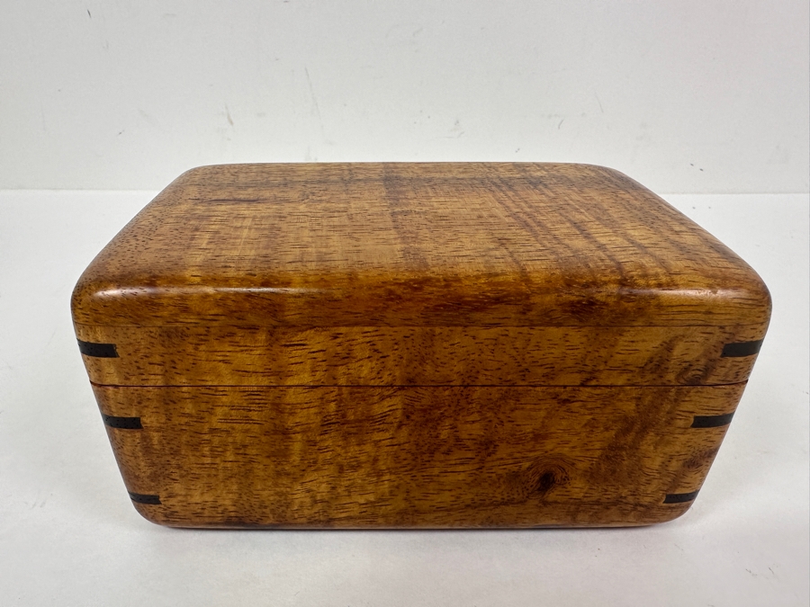 Handcrafted Hawaiian Koa Wooden Box Woodcraft By Roy Tsumoto 6W X 4D X 3H Retails $135 [Photo 3]